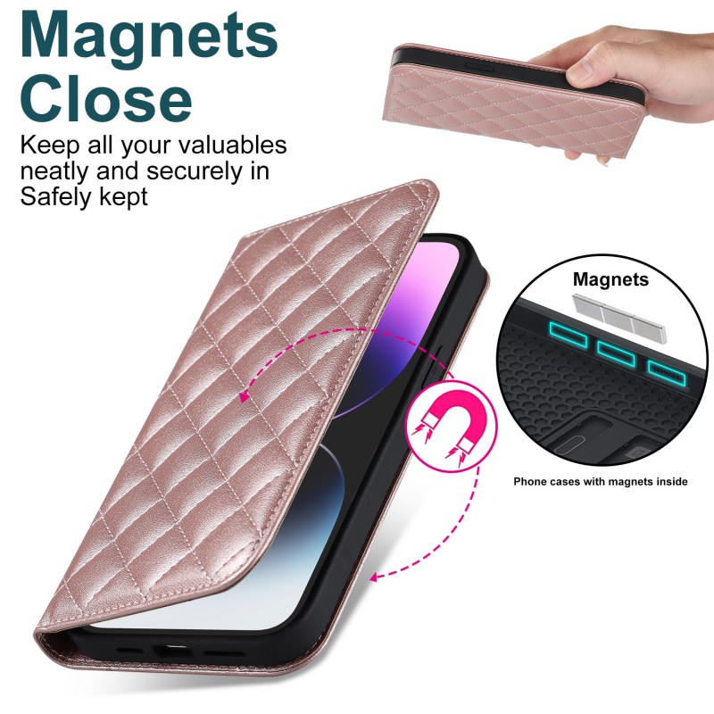 Flip Leather Phone Case for iPhone with MagSafe Wireless Charging, Card Slot